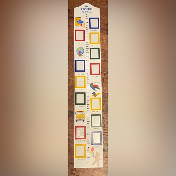 Never Used Vintage Growth Chart:  Wall Hanging with Photo Frames - Picture 2 of 4